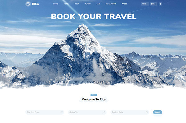 Mẫu giao diện Website Du Lịch 10