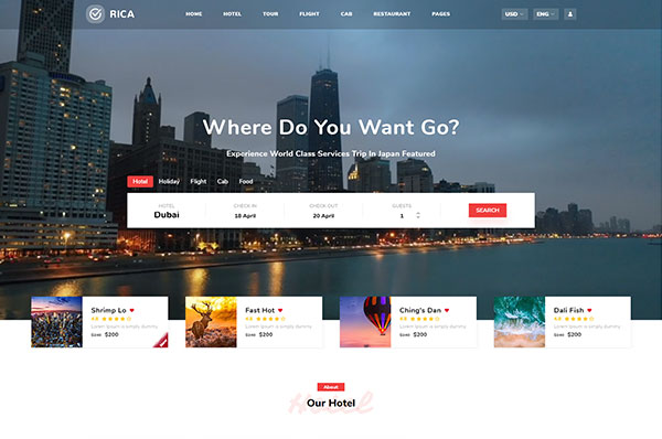 Mẫu giao diện Website Du Lịch 16