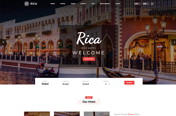 Mẫu giao diện Website Du Lịch 4