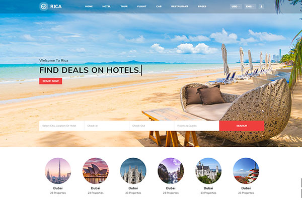 Mẫu giao diện Website Du Lịch 5