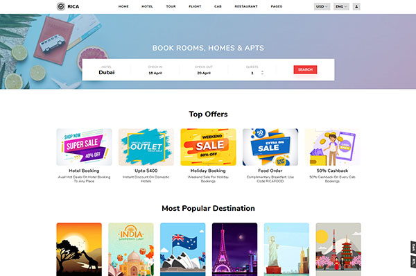 Mẫu giao diện Website Du Lịch 7