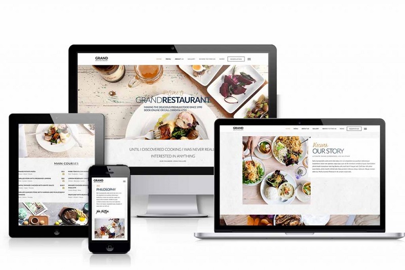 thiết kế web nhà hàng