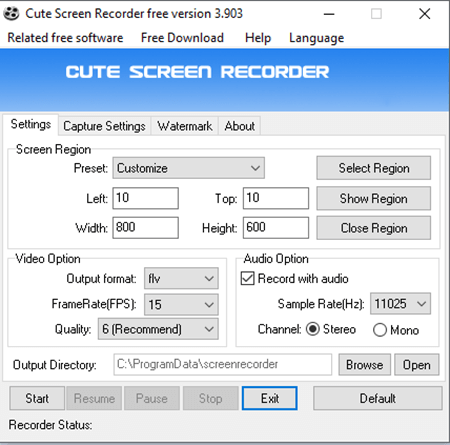 Download Cute Screen Recorder Free Phần Mềm Quay Phim Màn Hình Miễn Phí